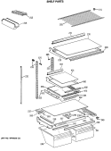 SHELF PARTS Diagram and Parts List for TBX21GASMRAD  General Electric Refrigerator