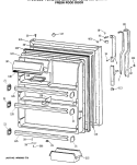 FRESH FOOD DOOR Diagram and Parts List for TBX21MASMRAD  General Electric Refrigerator