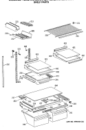 SHELF PARTS Diagram and Parts List for TBX21MASMRAD  General Electric Refrigerator