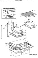 SHELF PARTS Diagram and Parts List for TBX24JASKRWH  General Electric Refrigerator