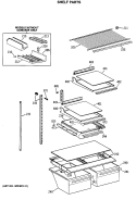 SHELF PARTS Diagram and Parts List for TBE18JASMRWH  General Electric Refrigerator
