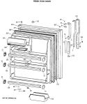 FRESH FOOD DOOR Diagram and Parts List for TBE21JASNRWH  General Electric Refrigerator