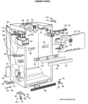 CABINET PARTS Diagram and Parts List for TBE21JASNRWH  General Electric Refrigerator