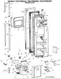 FREEZER DOOR Diagram and Parts List for TFH27PRSBAA  General Electric Refrigerator