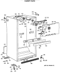CABINET PARTS Diagram and Parts List for TBE21JASSRWH  General Electric Refrigerator