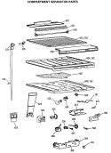 COMPARTMENT SEPARATOR PARTS Diagram and Parts List for TBE21JASSRWH  General Electric Refrigerator