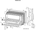 FREEZER DOOR Diagram and Parts List for TBE24JASHRWH  General Electric Refrigerator