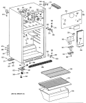 Section Diagram and Parts List for TBX14AYSJRWH  General Electric Refrigerator