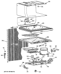 Section Diagram and Parts List for TDE15SNSBRWH  General Electric Refrigerator