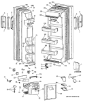 Section Diagram and Parts List for TFX22JRSBWH  General Electric Refrigerator