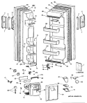 Section Diagram and Parts List for TFX22SRSBWH  General Electric Refrigerator