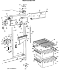 FRESH FOOD SECTION Diagram and Parts List for TFX22SRSBWH  General Electric Refrigerator
