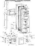 FREEZER DOOR Diagram and Parts List for TFX24PFSBWW  General Electric Refrigerator