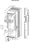 FRESH FOOD DOOR Diagram and Parts List for TFX24VRSBWH  General Electric Refrigerator