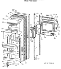 FRESH FOOD DOOR Diagram and Parts List for TFX24ZFSBWH  General Electric Refrigerator