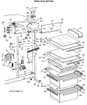 FRESH FOOD SECTION Diagram and Parts List for TFX24ZFSBWH  General Electric Refrigerator