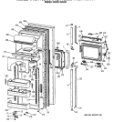 FRESH FOOD DOOR Diagram and Parts List for TFX27PFSBAA  General Electric Refrigerator