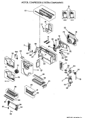MOTOR, COMPRESSOR & SYSTEM COMPONENTS Diagram and Parts List for AZ21E15D5CV4  General Electric Air Conditioner