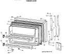 FREEZER DOOR Diagram and Parts List for TBX18JISGRAD  General Electric Refrigerator