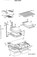 SHELF PARTS Diagram and Parts List for TBX19JATMRWH  General Electric Refrigerator