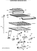 COMPARTMENT SEPARATOR PARTS Diagram and Parts List for TBX19JATMRWH  General Electric Refrigerator