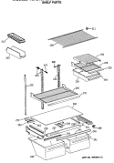 SHELF PARTS Diagram and Parts List for TBX21DASRRWH  General Electric Refrigerator