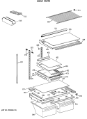 SHELF PARTS Diagram and Parts List for TBX21GATMRWH  General Electric Refrigerator