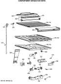 COMPARTMENT SEPARATOR PARTS Diagram and Parts List for TBX21SASRRAD  General Electric Refrigerator