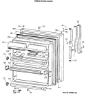 FRESH FOOD DOOR Diagram and Parts List for TBX22JASMRAD  General Electric Refrigerator