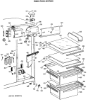 FRESH FOOD SECTION Diagram and Parts List for TFC20JRSBWW  General Electric Refrigerator