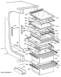 Section Diagram and Parts List for TFC22PRSBWW  General Electric Refrigerator