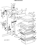 FRESH FOOD SECTION Diagram and Parts List for TFC22ZRSBWW  General Electric Refrigerator