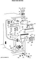 FRESH FOOD SECTION Diagram and Parts List for TFC24PRSBWW  General Electric Refrigerator