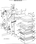 FRESH FOOD SECTION Diagram and Parts List for TFC24ZFSAWH  General Electric Refrigerator