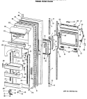 FRESH FOOD DOOR Diagram and Parts List for TFC24ZFSBWH  General Electric Refrigerator