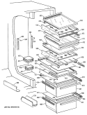 Part Location Diagram of WR71X2288 GE TRAY & INSERT Assembly