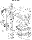 FRESH FOOD SECTION Diagram and Parts List for TFC27ZFSAWH  General Electric Refrigerator