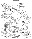 FREEZER SECTION Diagram and Parts List for TFC27ZFSBWH  General Electric Refrigerator