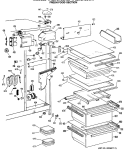 FRESH FOOD SECTION Diagram and Parts List for TFC27ZFSBWH  General Electric Refrigerator