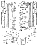 Section Diagram and Parts List for TFG20JRSCWW  General Electric Refrigerator