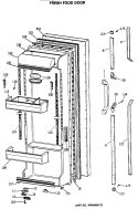 FRESH FOOD DOOR Diagram and Parts List for TFG22PRSCWW  General Electric Refrigerator