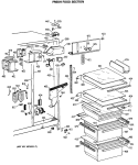 FRESH FOOD SECTION Diagram and Parts List for TFG22ZRSCWH  General Electric Refrigerator