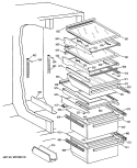 Section Diagram and Parts List for TFG24PRSCAA  General Electric Refrigerator