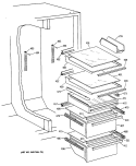 Section Diagram and Parts List for TFG24ZFSCWH  General Electric Refrigerator