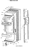 FRESH FOOD DOOR Diagram and Parts List for TFG24ZRSCWH  General Electric Refrigerator