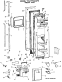 FREEZER DOOR Diagram and Parts List for TFG27PRSCWW  General Electric Refrigerator