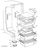 Section Diagram and Parts List for TFG27ZFSCWH  General Electric Refrigerator