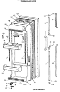 FRESH FOOD DOOR Diagram and Parts List for TFK22PRSCAA  General Electric Refrigerator