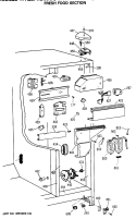 FRESH FOOD SECTION Diagram and Parts List for TFH22PRSMWW  General Electric Refrigerator