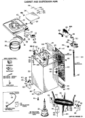 CABINET AND SUSPENSION ASM Diagram and Parts List for WWA8650SALAA  General Electric Washer